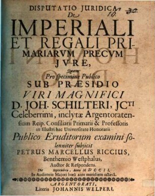 Exercitatio Iuris Publici De Regalibus Fisci
