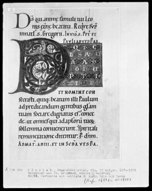 Gebetbuch aus dem Benediktinerinnenkloster Sankt Erentrud auf dem Nonnberg — Initialseite D, Folio 113recto