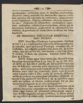 De Principio Theologiae Essentiali Deo Triuno.