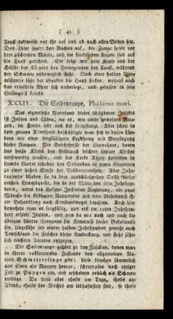XXXIV. Die Seidenraupe, Phalaena mori.