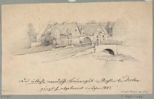 Ältester wendischer Gutshof in Strehlen (Dresden-Strehlen), 1845 vollständig abgebrannt (Bauerngut Paltizsch, später Udolph?)