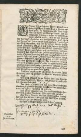 Gleichwie bey entstehender Feuers-Brunst / welche der liebe GOtt zu allen Zeiten in Gnaden verhüten wolle / ...