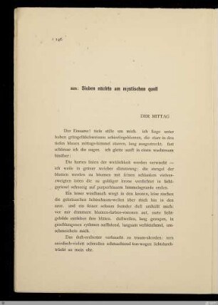 aus: Sieben nächte am mystischen quell / Melchior Lechter