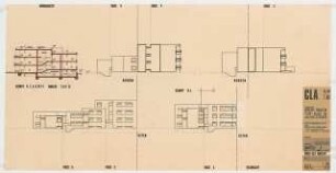 Wohnhäuser Clayallee 94, Berlin-Dahlem: Schnitt und Ansichten 1:100