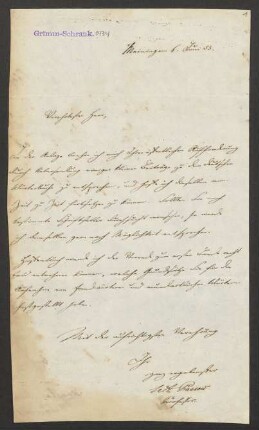 Brief an Jacob Grimm : 06.06.1853