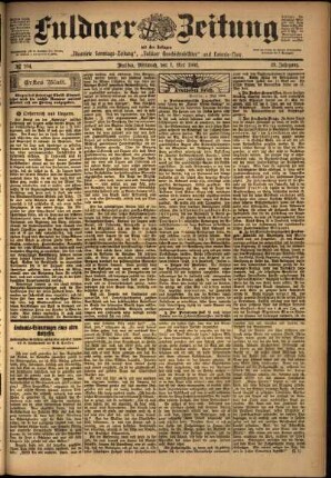 Erste Ausgabe vom Mittwoch, den 07. Mai 1902.