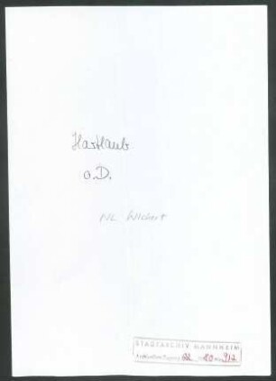 Hartlaub, Gustav [Friedrich], Kunsthalle Mannheim an Wichert