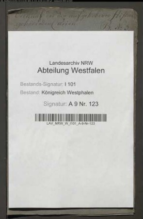 Gesuch des Domdechanten Graf von Kesselstadt um käufliche Überlassung der Domdechanei zu Paderborn