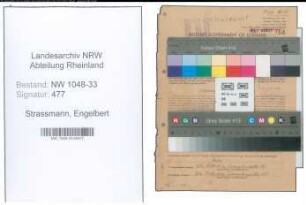 Entnazifizierung Engelbert Strassmann , geb. 17.02.1889 (Lehrer)