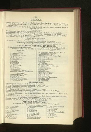 Officers employed in Bengal