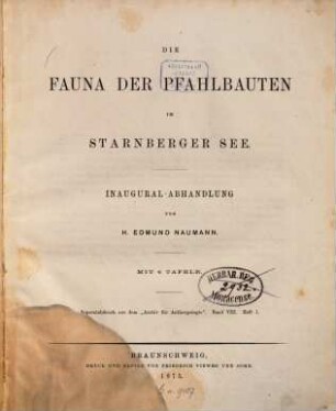 Die Fauna der Pfahlbauten im Starnberger-See