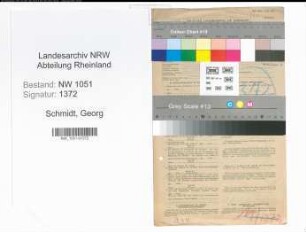 Entnazifizierung Georg Schmidt , geb. 13.09.1900 (Verwaltungsbeamter)