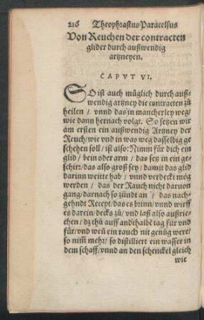 Von Reuchen der contracten glider durch außwendig artzneyen. Caput VI.