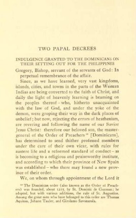 Two papal decrees ...