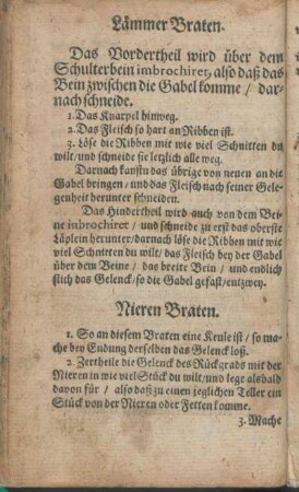 Lämmer Braten.