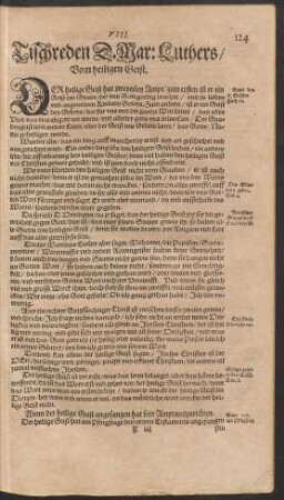 VIII. Tischreden D. Mar: Luthers/ Von heiligen Geist.
