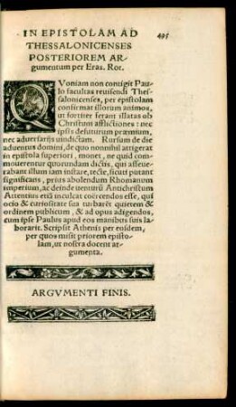 In Epistolam Ad Thessalonicenses Posteriorem Argumentum per Eras. Rot.