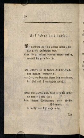 70-80, Ans Vergißmeinnicht. - Der Tugendprediger, ein Mörder.
