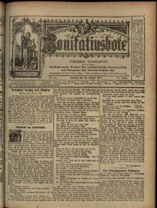Erste Ausgabe vom Sonntag, den 26. August 1917.