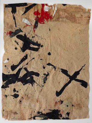 Schwarze Zeichen mit Rot
