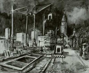 Dresden: Wiederaufbau des Stadtzentrums : Dresden: Wiederaufbau des Stadtzentrums. Aquarell, 1967