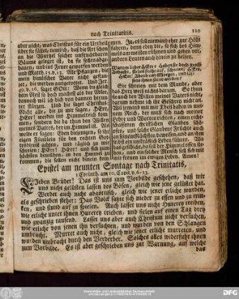 Epistel am neunten Sontage nach Trinitatis, 1 Corinth. am 10. Capit. v. 6:13.