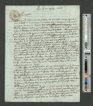 Brief an Charles de Villers