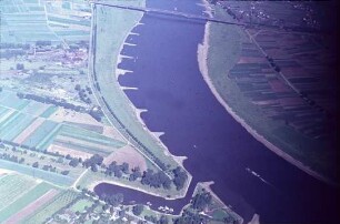 Rhein vor dem Ausbau 1962 zwischen Neuss-Gnadental und Düsseldorf-Flehe