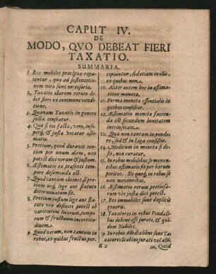 Caput IV. De Modo, Quo Debeat Fieri Taxatio.