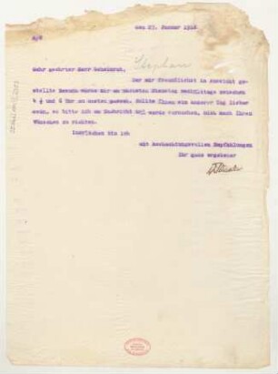 Brief an Karl Stephan : 27.01.1916