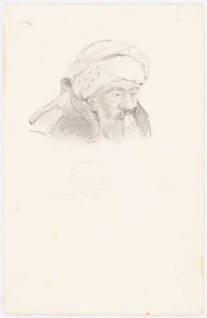 Orientalisches Portrait: Portrait eines alten Mannes und Kopfskizze