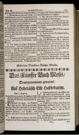 Das Fünffte Buch Mose/ Deuteronomium genannt: Auf Hebräisch Elle Haddebarim.