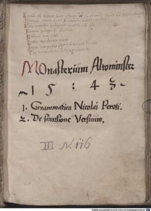Rudimenta grammatices : gewidmet Pyrrhus Perottus