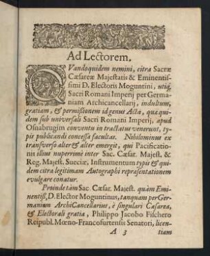A3r-A3v, Ad Lectorem