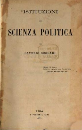 Istituzioni di Scienza Politica