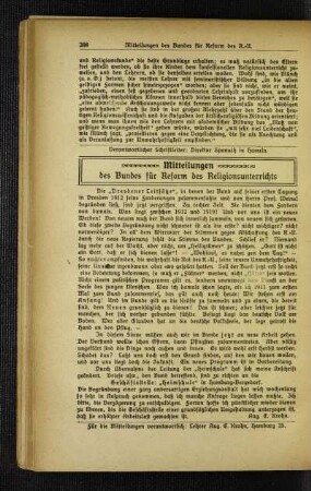Mitteilungen des Bundes für Reform des Religionsunterrichts
