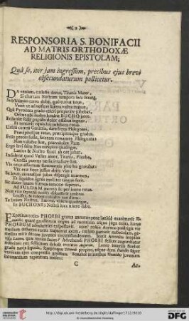 Responsoria S. Bonifacii ad matris orhtodoxae religionis epistolam