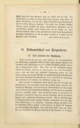 III. Volkswirtschaft und Bürgerkunde