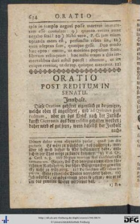 Oratio Post Reditum In Senatu.