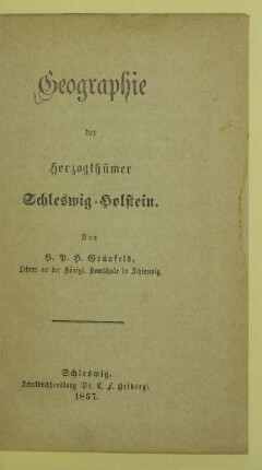Geographie der Herzogthümer Schleswig-Holstein