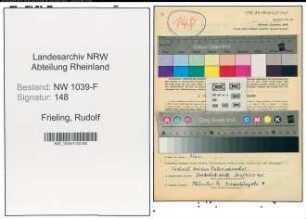 Entnazifizierung Rudolf Frieling , geb. 01.10.1890 (Studienrat)