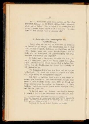 2. Teilnahme des Kontingents am Türkenkriege.