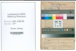 Entnazifizierung Georg Gross , geb. 23.03.1899 (Postbeamter)