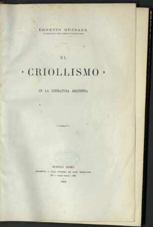 El "criollismo" en la literatura argentina