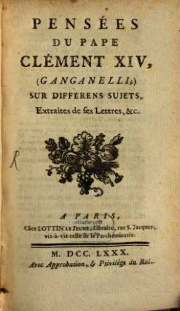 Pensées sur differens Sujets