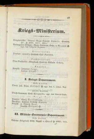 Kriegs=Ministerium.