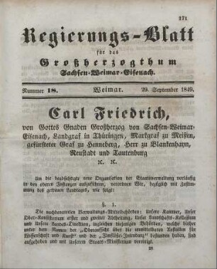 Nr. 18 : 29. September 1849