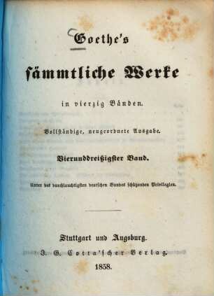 Goethe's sämmtliche Werke : in vierzig Bänden. 34., Gottfried von Berlichingen ...