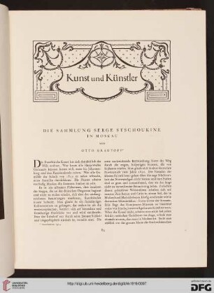 Die Sammlung Serge Stschoukine in Moskau