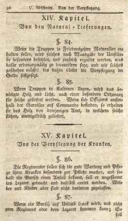 XIV. Kapitel. Von den Natural-Lieferungen.